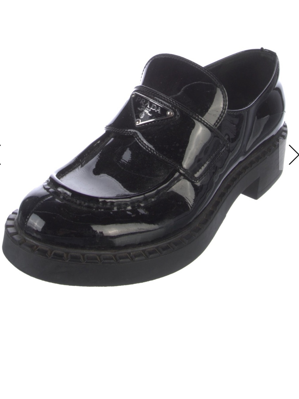 AUTHENTIC Prada Black Patent Leather Oxfords
